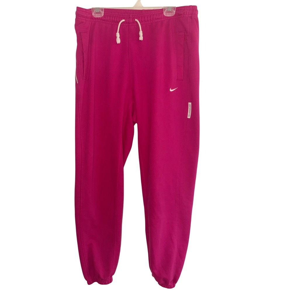 Nike Women's Large TALL Long Dri-Fit Standard Issue Pink‎ Sweatpants Joggers